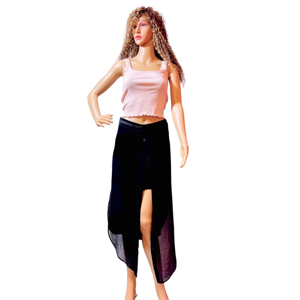 English Rose Sexy Maxi Dress That Unbuttons With Mini Skirt as Lining NWOT